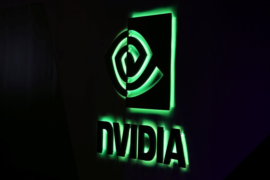 The Nvidia logo shown at SIGGRAPH 2017 in Los Angeles, California, on July 31, 2017. Nvidia is the largest chip company in the US by revenue and is seeking to acquire UK-based Arm, whose chip designs power most smartphones. Photo: Reuters