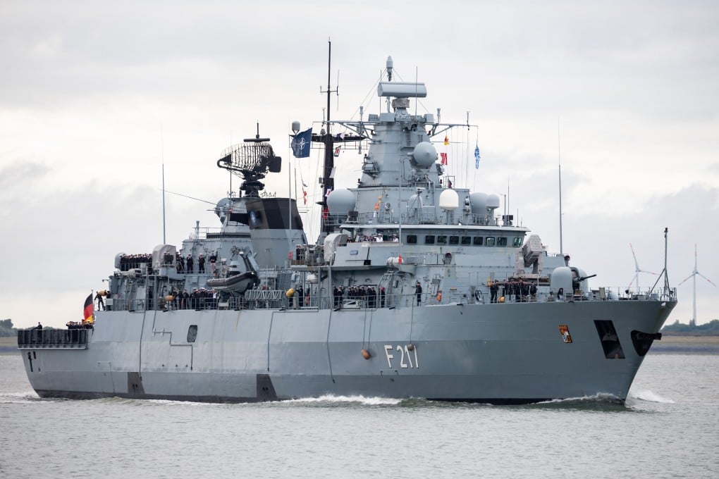 The German frigate Bayern has been sent on a six-month voyage that will include a passage through the South China Sea. Photo: DPA