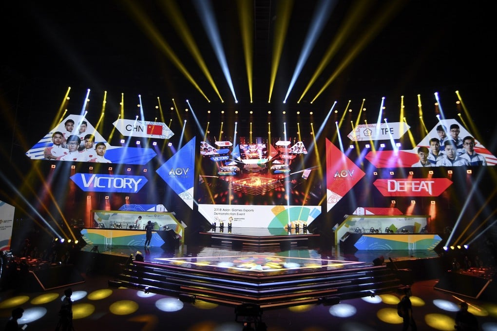 The China eSports team play Taiwan in the eSports exhibition at the 18th Asian Games in August 2018. Photo: AP