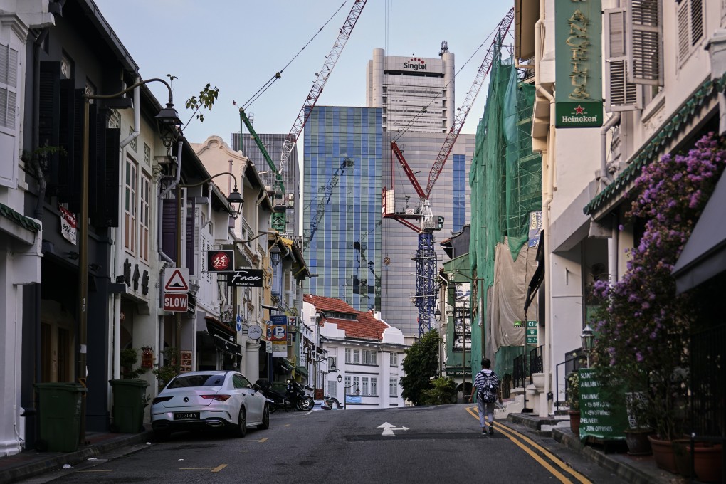 A near-empty street in Singapore’s Chinatown area on August 3. Photo: Bloomberg
