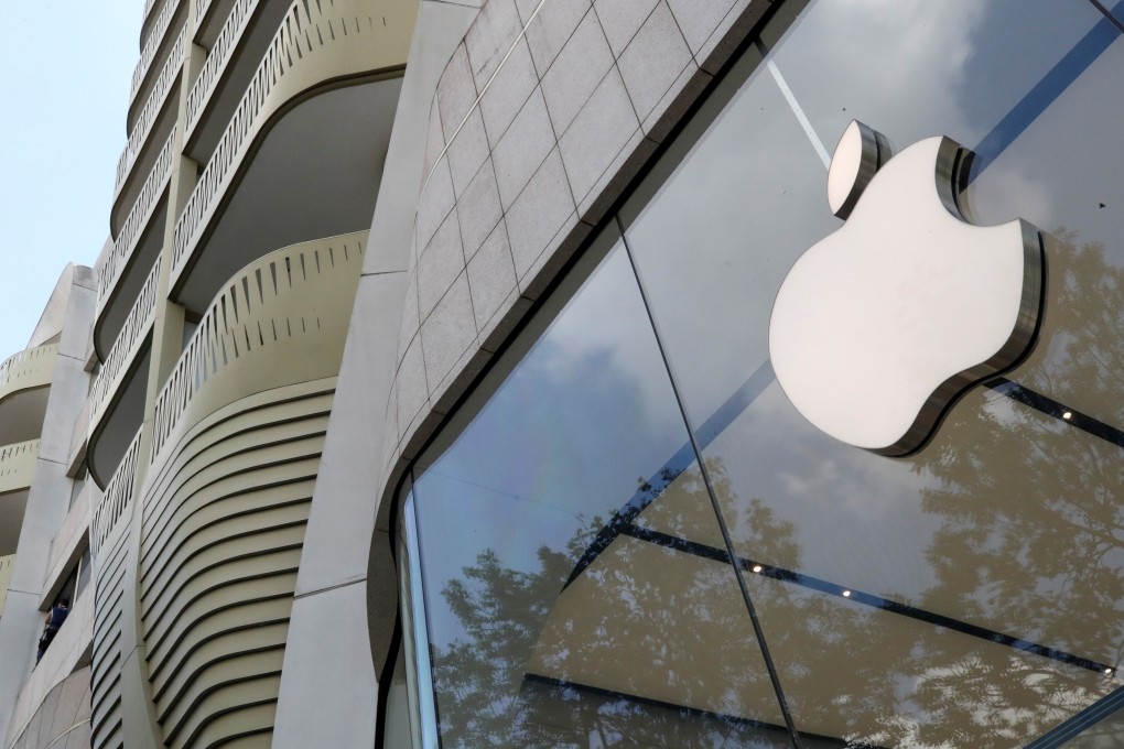 The Apple logo is seen at the entrance to a store in Brussels, Belgium in July. Photo: Reuters