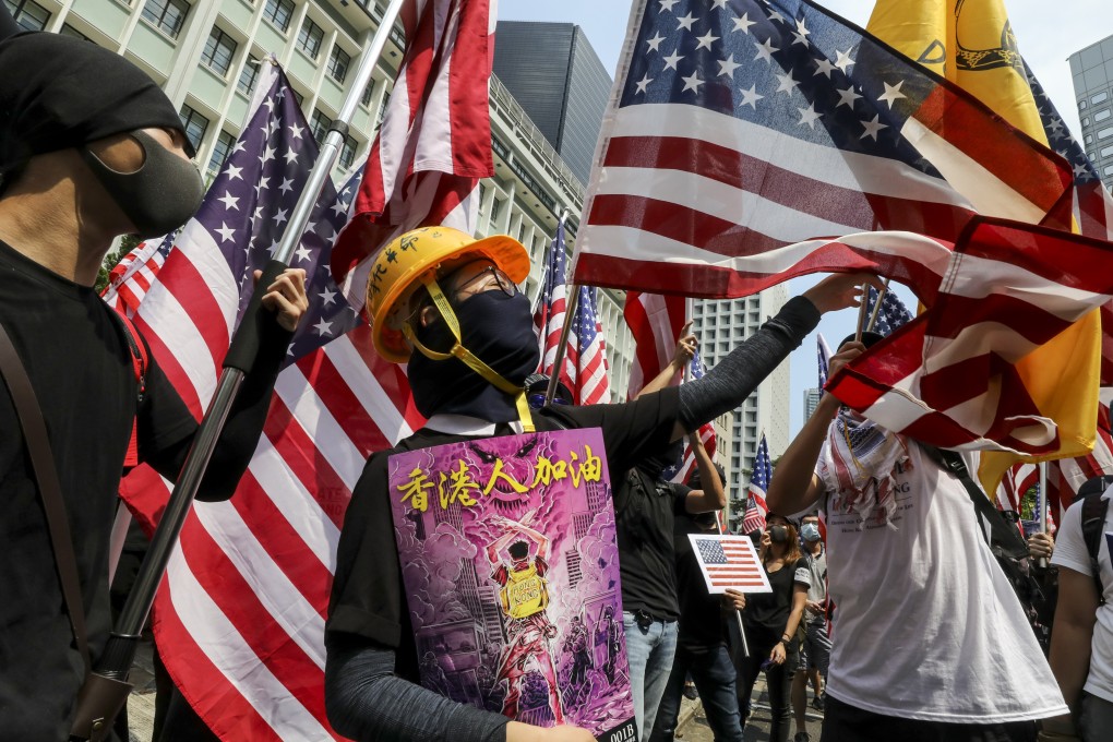 Protesters outside the US consulate in Hong Kong in 2019. Photo: Dickson Lee