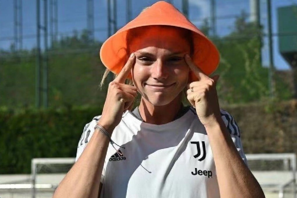 Juventus footballer Cecilia Savai poses for a photograph. The club posted it on their official Twitter account before deleting the post. Photo: Twitter/@JuventusFCWomen