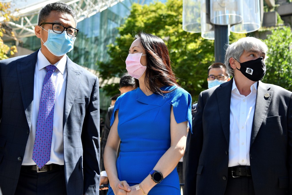 Huawei Technologies executive Meng Wanzhou leaving a court hearing during a lunch break in Vancouver, British Columbia, on Wednesday. Photo: Reuters
