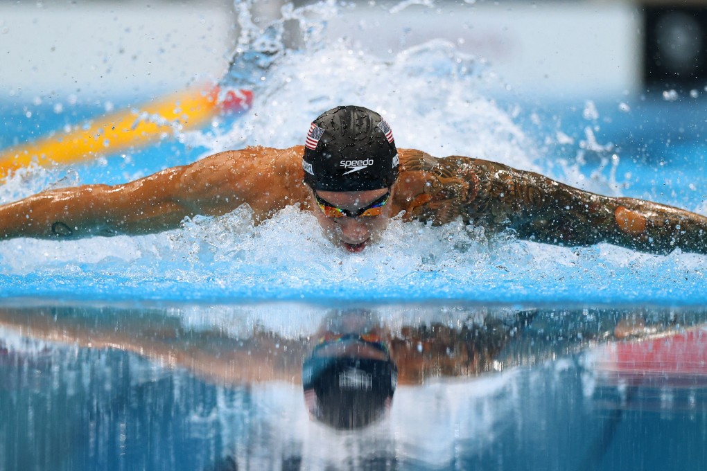 American swimmer Caeleb Dressel competes in the men’s 100m butterfly at the Tokyo Olympics. Photo: Reuters