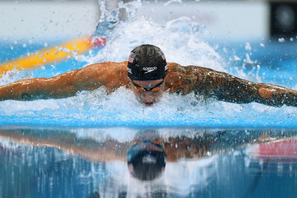 American swimmer Caeleb Dressel competes in the men’s 100m butterfly at the Tokyo Olympics. Photo: Reuters
