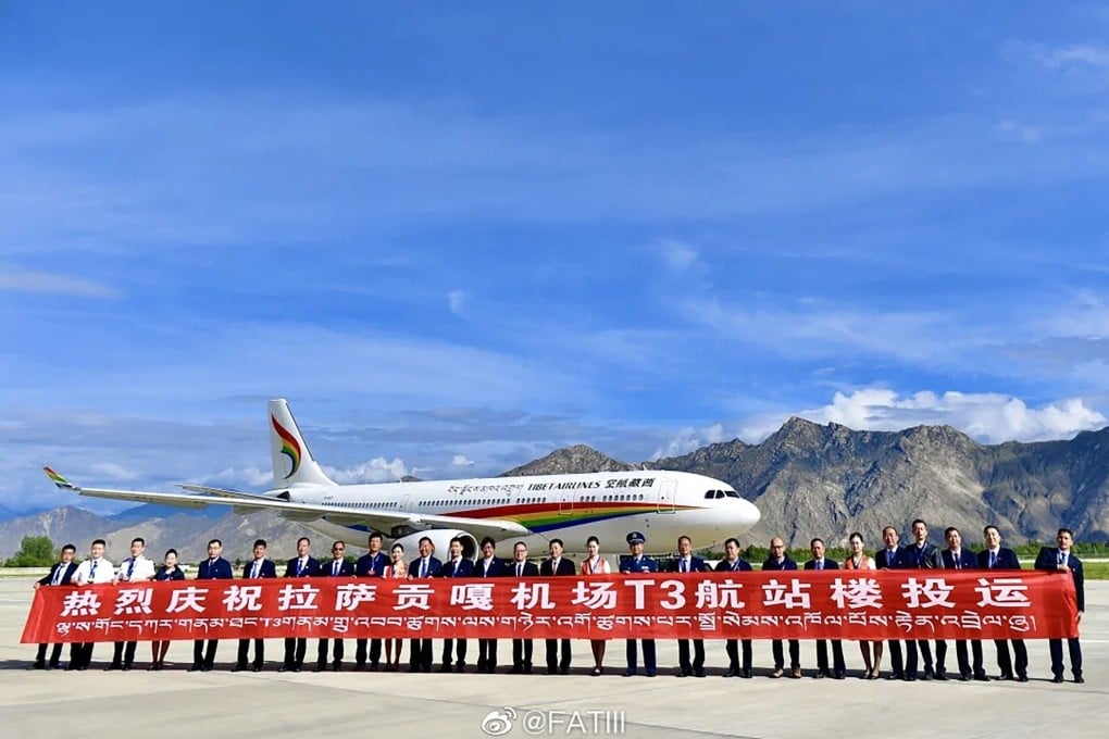 The construction of Lhasa Gonggar Airport’s Terminal 3, the biggest on the Tibetan Plateau, was a key project under China’s 13th Five-Year Plan (2016 -2020). Photo: Weibo