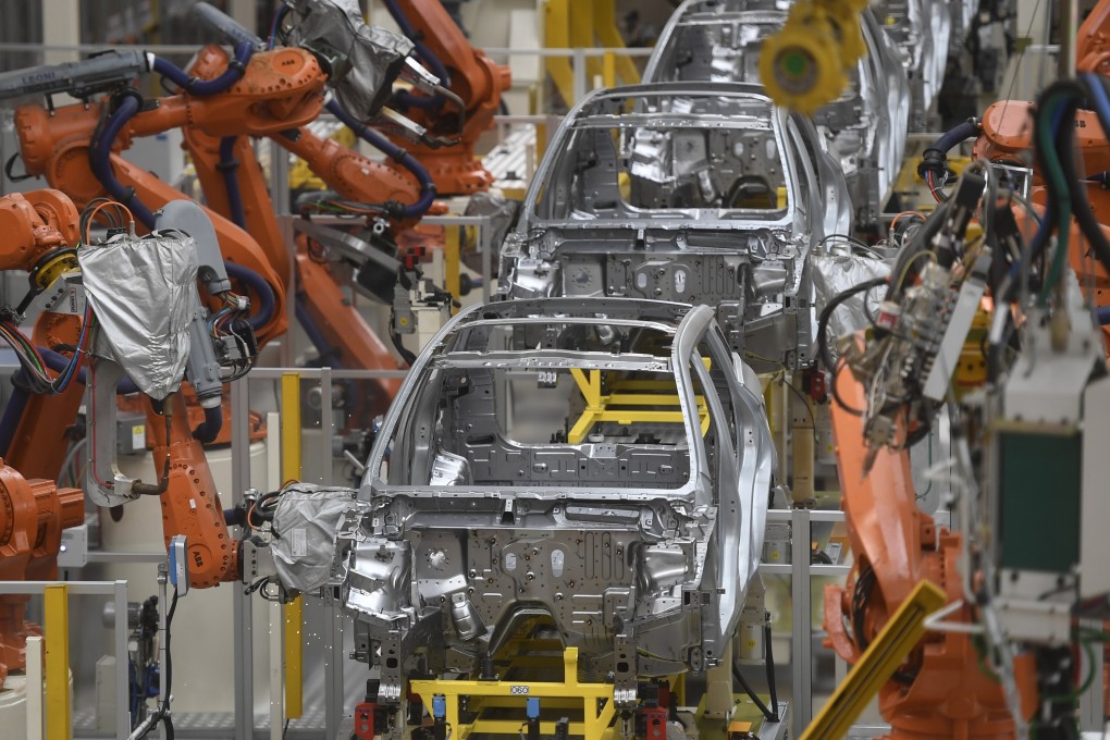 An October 2018 file photo showing one of the automatic welding lines at Geely’s manufacturing base in Ningbo in eastern Zhejiang province. Photo: Xinhua