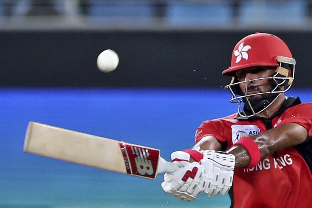 Nizakat Khan plays a shot during an Asia Cup match against India in Dubai in September, 2018. Photo: AP