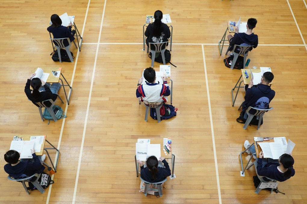Students take their Diploma of Secondary Education exams at Queen Elizabeth School earlier this year. Photo: Pool