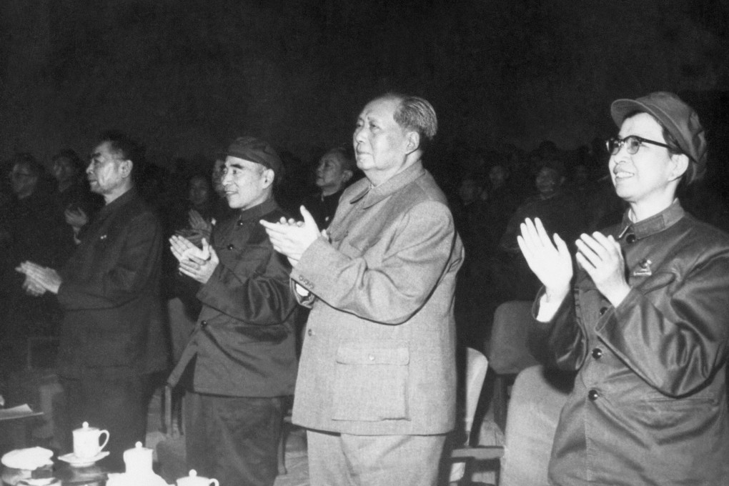 Communist Party chairman and Chinese president Mao Zedong (second right) joins (from left) premier Zhou Enlai, defence minister Lin Biao and ‘Madame Mao’ Jiang Qing in a standing ovation during a meeting in Beijing in April 1967. Mao’s Cultural Revolution was launched the previous year. Photo: Xinhua/AFP