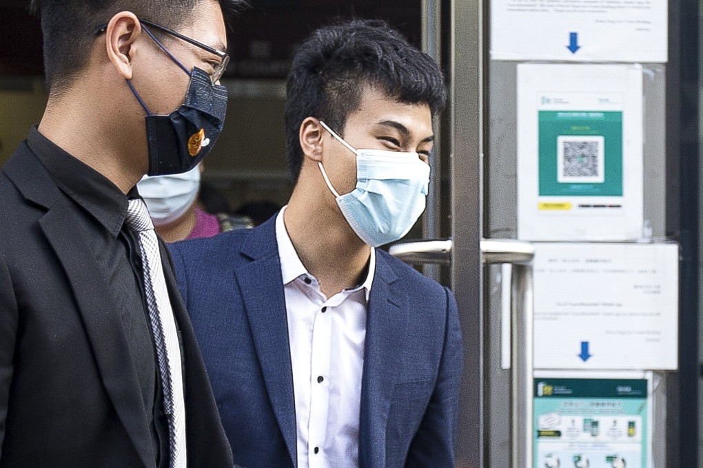 Yuen Tsz-to walked free from court on Thursday after being charged with three offences relating to a Hong Kong protest. Photo: Brian Wong
