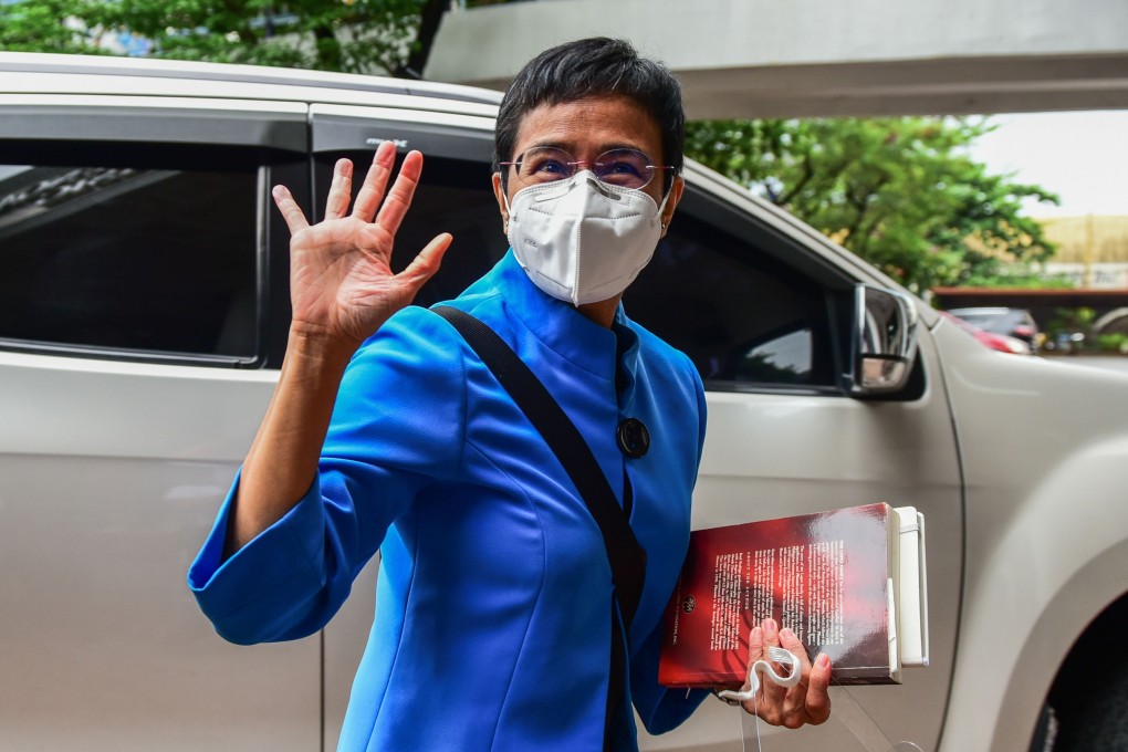 Philippine journalist Maria Ressa is seen outside a court hearing in Manila in 2020. A second libel case against her has been dismissed, but she still faces other legal challenges. Photo: AFP