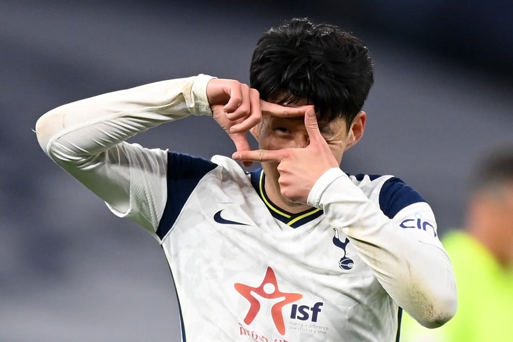 Tottenham Hotspur’s South Korean star Son Heung-Min celebrates scoring in the English Premier League against Sheffield United. Photo: AFP