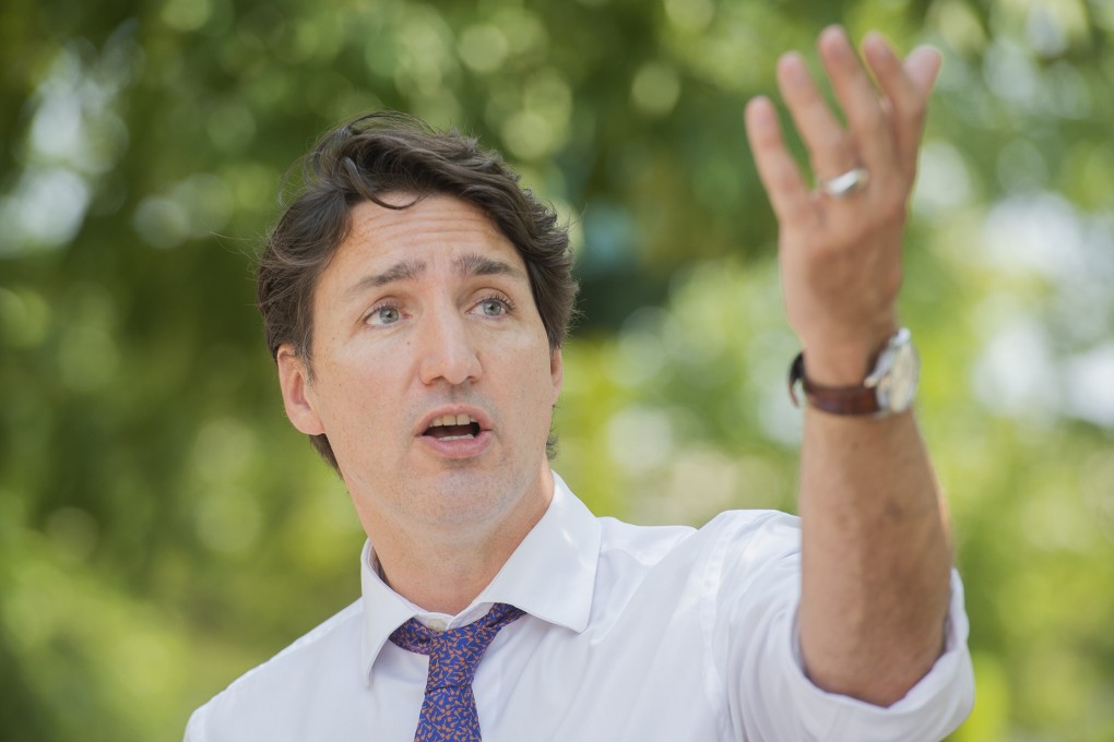 Canadian Prime Minister Justin Trudeau speaks during a press conference in Montreal on August 5. Photo: The Canadian Press via DPA