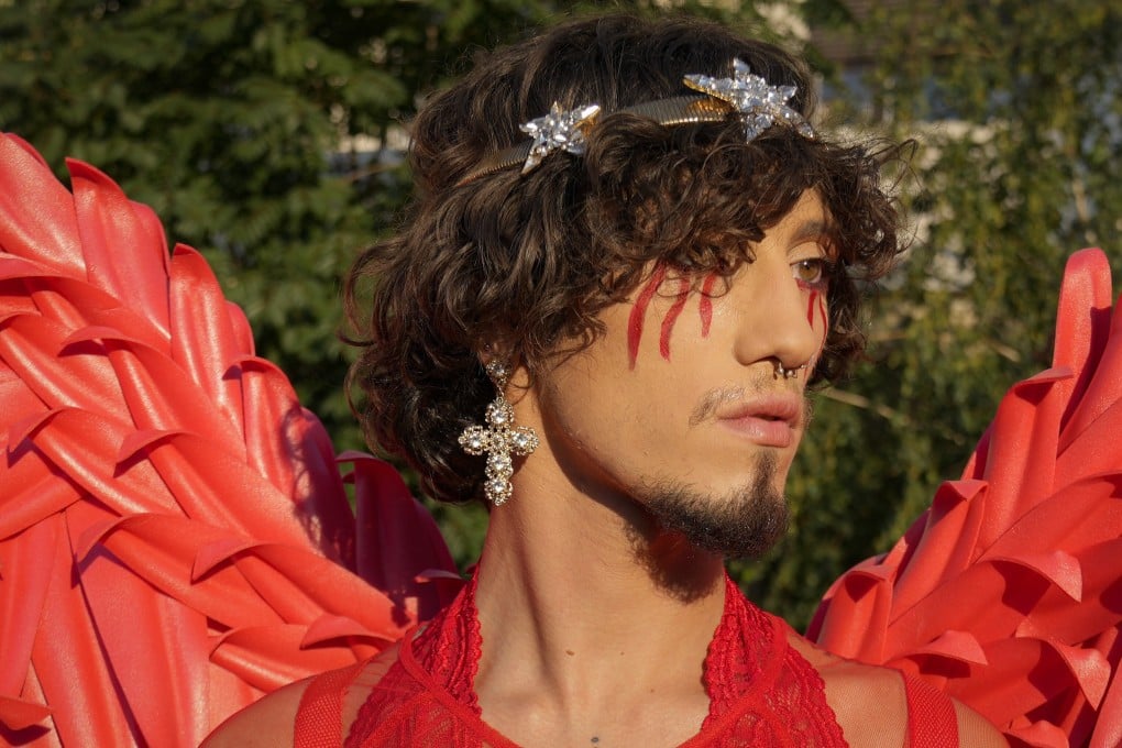 A participant at the pride march in Bucharest, Romania on Saturday. Photo: AP