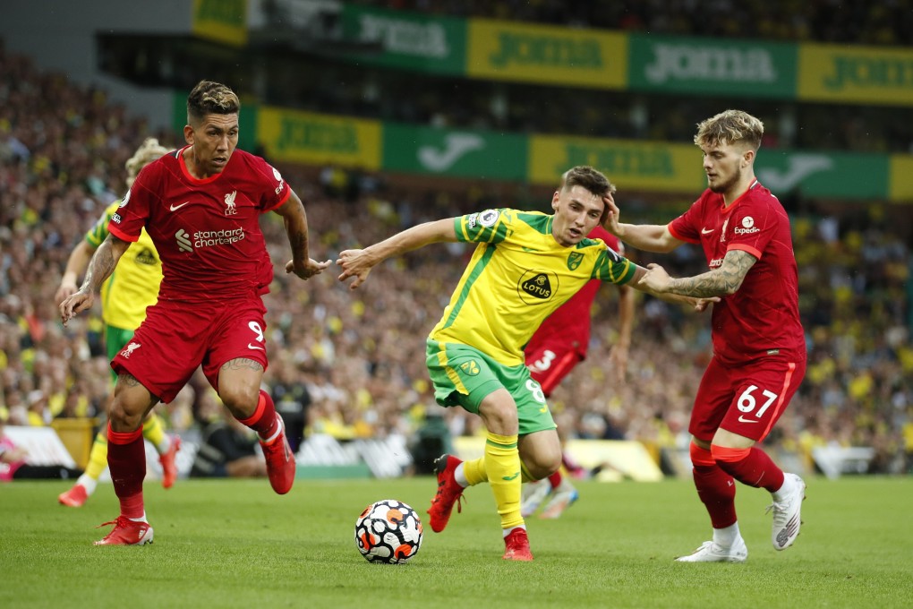 Norwich City’s Billy Gilmour was the subject of homophobic chanting from a section of Liverpool supporters on Saturday. Photo: Reuters