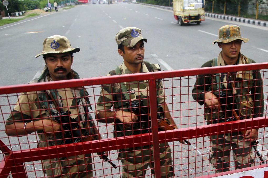 Security officers in Jammu, India. Photo: AFP