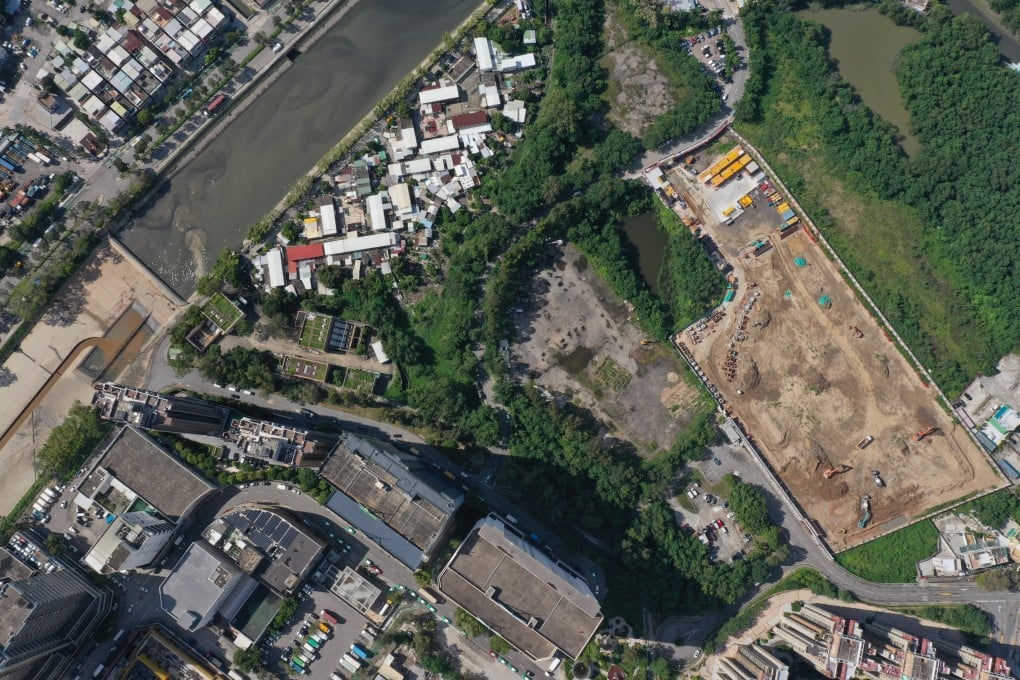 The plot of land at the junction of Lau Yip Street and Chung Yip Road in Yuen Long, which has been won by CK Asset Holdings. Photo: May Tse