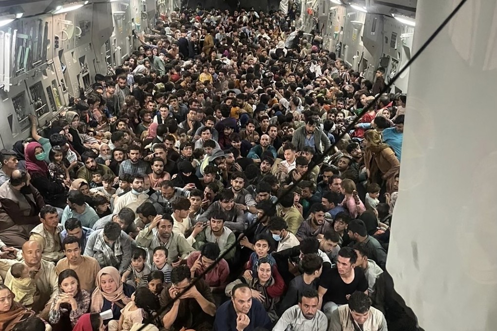 Around 640 Afghans were evacuated from Kabul on a US Air Force C-17 Globemaster III on Sunday. Photo: US Air Force via AFP