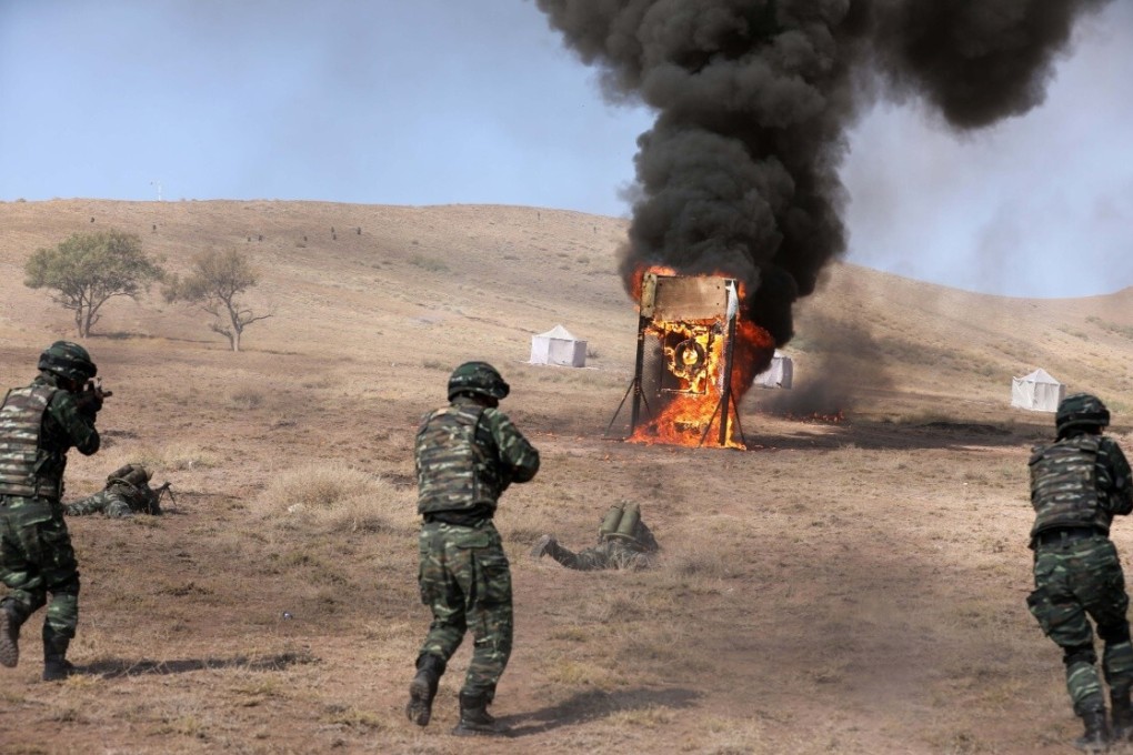 Chinese and Tajik troops take part in an eight-day drill in Tajikistan’s high-altitude Pamirs region bordering China’s Xinjiang region and Afghanistan, in August 2019. Photo: Xinhua