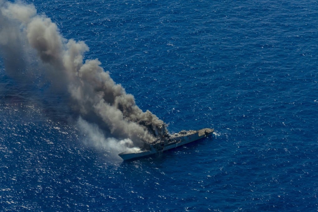 The US military sank the ex-USS Ingraham, a decommissioned guided-missile frigate, on August 15, 2021. Photo: US Navy