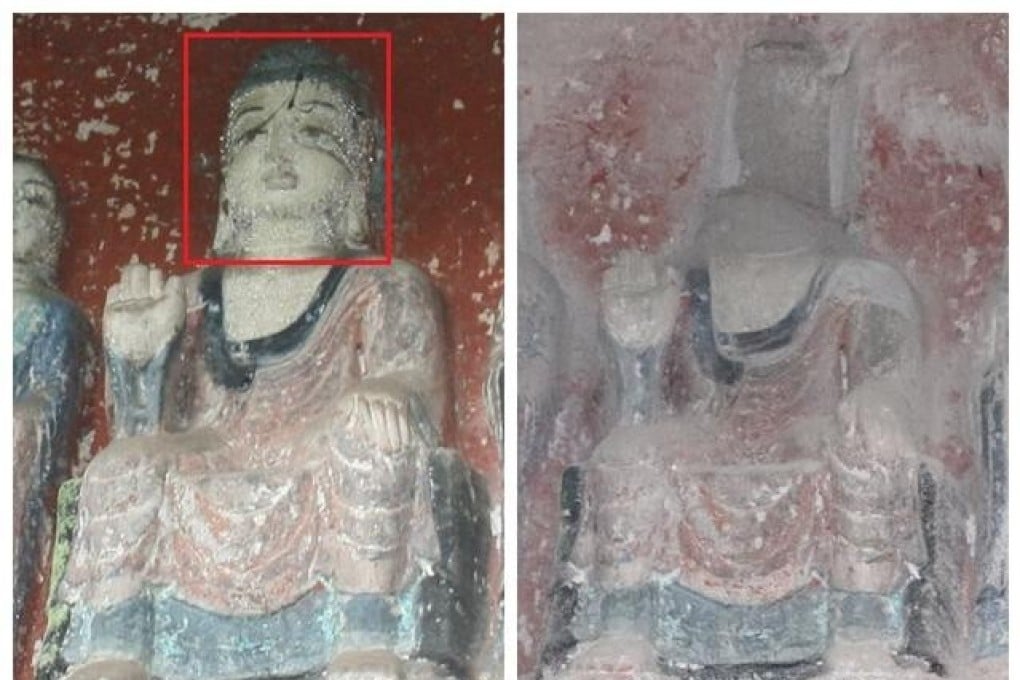 The statues that were vandalised are believed to be over 1,000 years old. Photo: Baidu