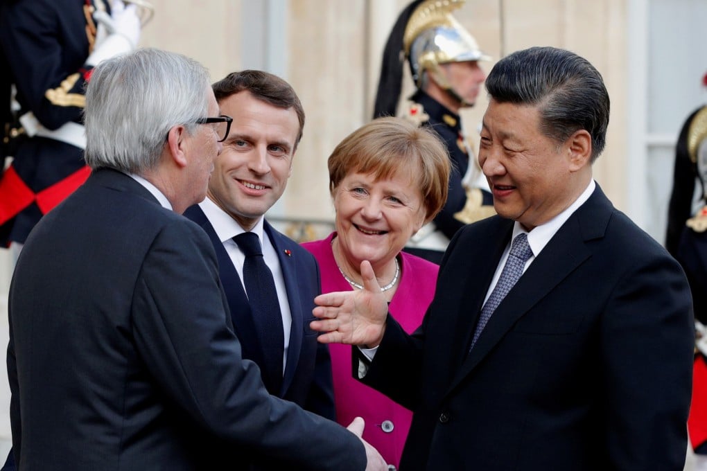 German Chancellor Angela Merkel (centre) has been at the centre of the European Union’s relations with China. Photo: Reuters
