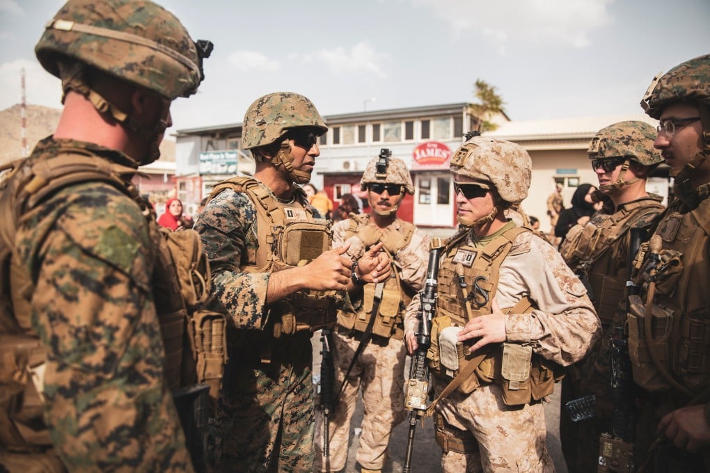 US Marines prepare to receive evacuees at Hamid Karzai International Airport in Kabul. Photo: Reuters