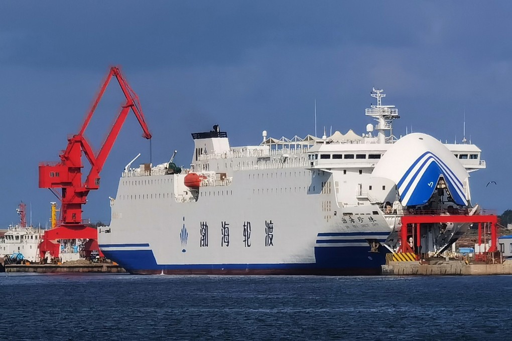 A CCTV report showed the cargo ship being used to carry troops, weapons and supplies in a recent exercise. Photo: Weibo