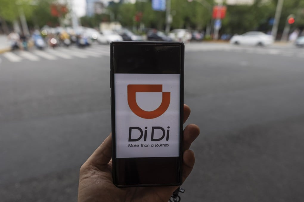 Didi Chuxing’s mobile application seen on a smartphone in Shanghai on July 3, 2021. Photo: EPA-EFE