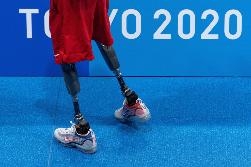 A swimmer at poolside during a training session ahead of the Tokyo 2020 Paralympic Games. Photo: dpa