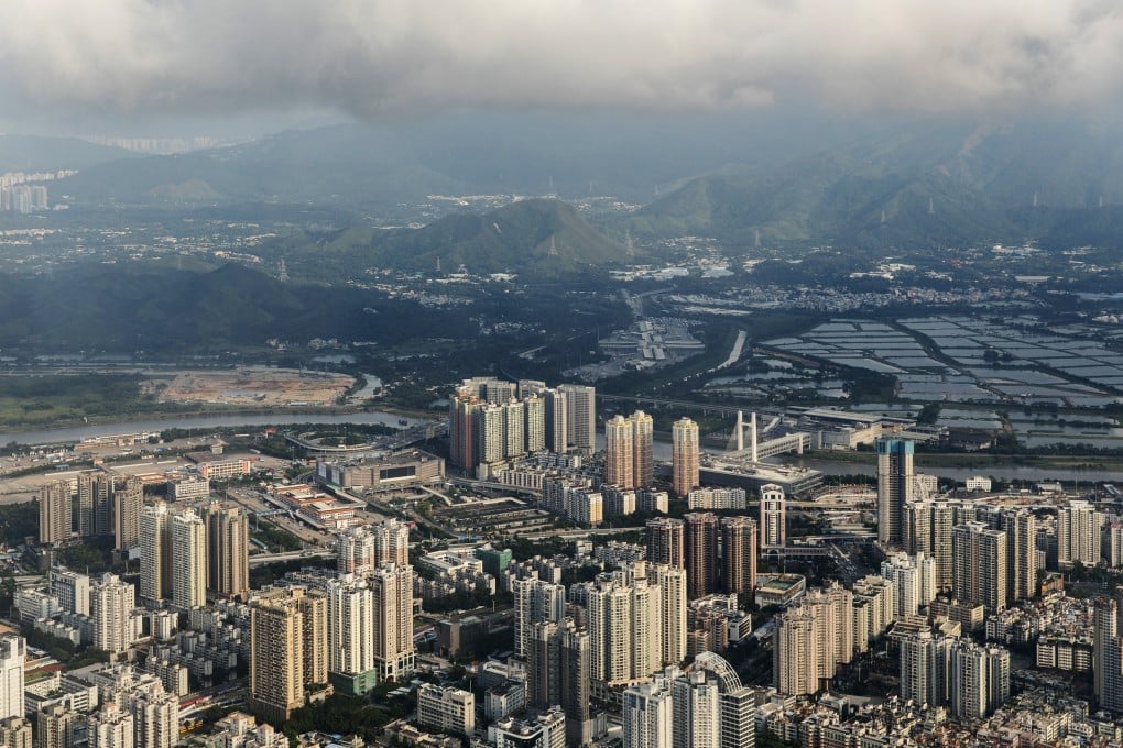 Shenzhen’s Futian district from the Ping An Finance Centre, on August 15, 2019, with Hong Kong’s Lok Ma Chau area in the distant background. Photo: Bloomberg.
