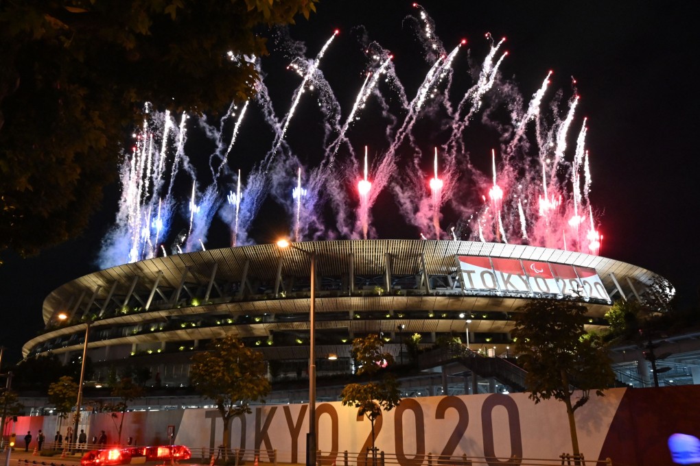 Fireworks light up the sky above the Olympic Stadium during the opening ceremony for the Tokyo 2020 Paralympic Games in Tokyo. Photo: AFP