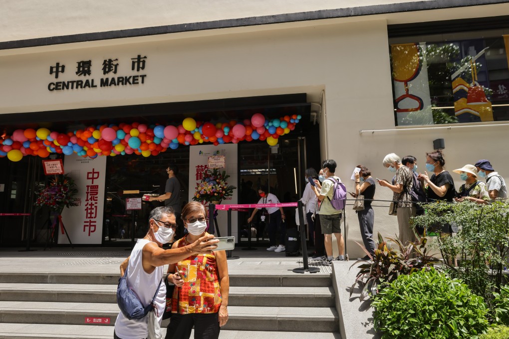 The soft opening of the Urban Renewal Authority’s Central Market revitalisation project is seen on Monday. Photo: Nora Tam