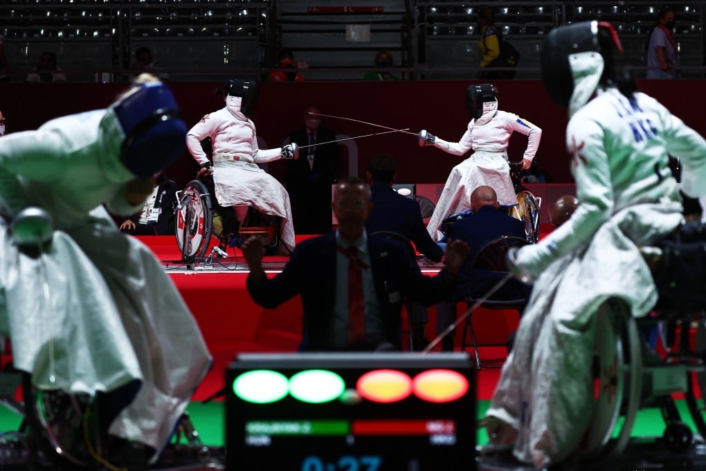 Hong Kong’s Yu Chui-yee in a Tokyo 2020 Paralympic Games women’s individual épée category A round-of-16 duel against Nataliia Mandryk of Ukraine in Japan in August. Photo: Reuters