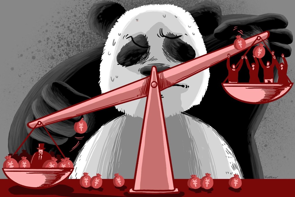 Common prosperity is central to promoting well-being as China strives to achieve its second centenary goal of fully building a modern socialist country. Illustration: Lau Ka-kuen