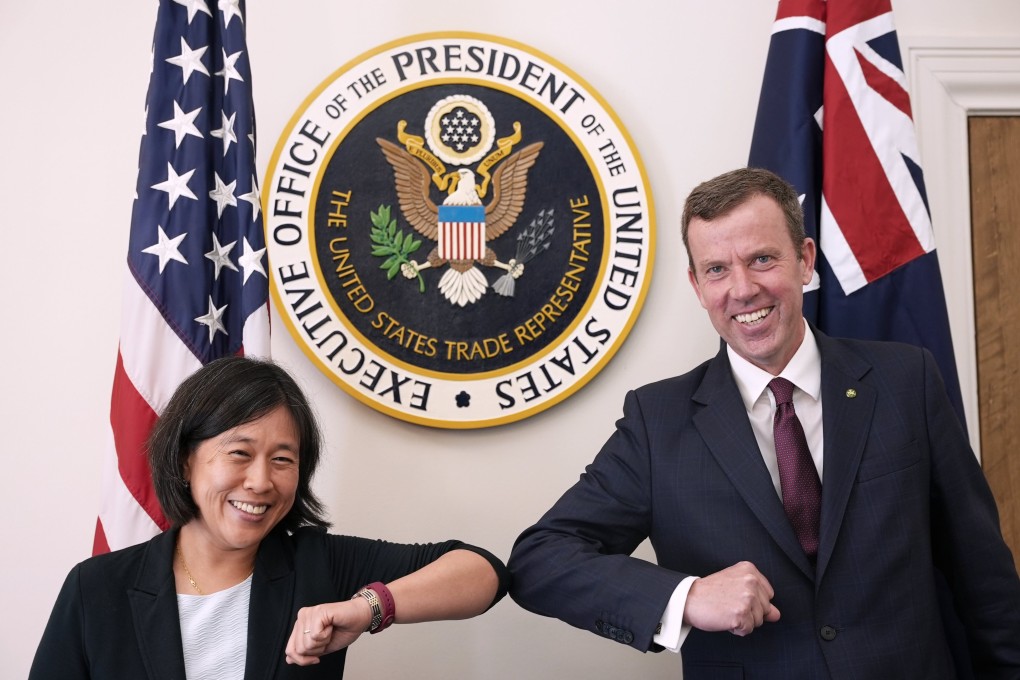 Australia’s trade minister, Dan Tehan, visited Washington last month and discussed bilateral trade ties with US Trade Representative Katherine Tai. Photo: Handout