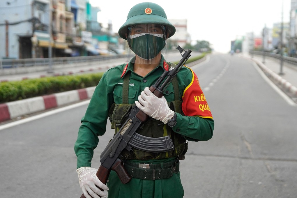 Vietnamese troops have been deployed to Ho Chi Minh City to oversee the enforcement of stay-at-home orders and 2,000 soldiers will be sent to Binh Duong. Photo: AFP