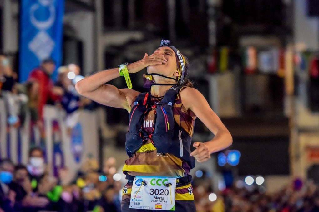 Spain's Marta Molist Codina, the women's race winner at the 2021 Ultra Trail du Mont Blanc's Courmayeur-Champex-Chamonix (CCC) 101km race. Photo: Michel Cottin / UTMB