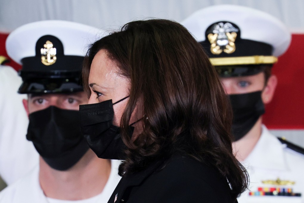 US Vice-President Kamala Harris visits the USS Tulsa in Singapore on Monday. Photo: Reuters