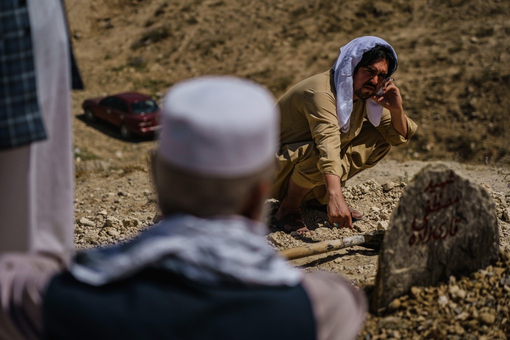 Mourners attend the funeral on Friday of one of the victims of Thursday’s bombing in Kabul. Photo: TNS