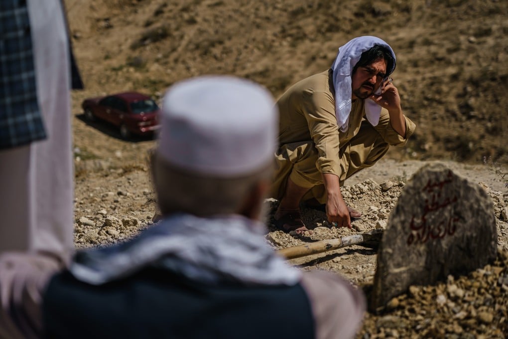 Mourners attend the funeral on Friday of one of the victims of Thursday’s bombing in Kabul. Photo: TNS