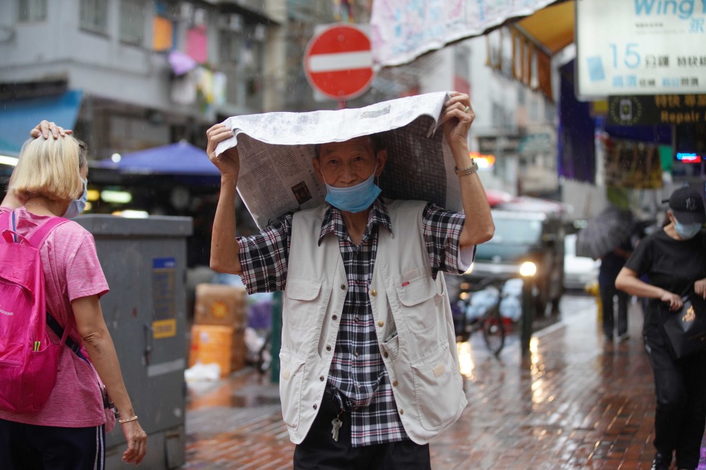 The Hong Kong Observatory issued an amber rainstorm warning earlier on Sunday. Photo: Winson Wong