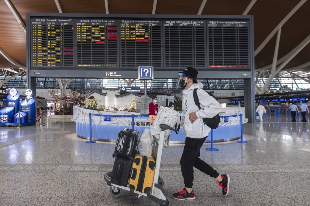 Seven coronavirus cases were detected at Shanghai Pudong International Airport last week. Photo: EPA-EFE