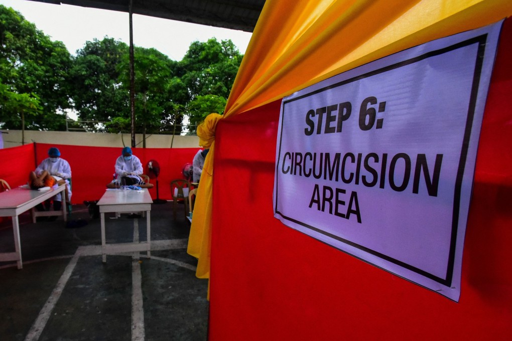 Boys are seen taking part in a mass circumcision event in Silang town, the Philippines’ Cavite province, earlier this summer. Photo: AFP