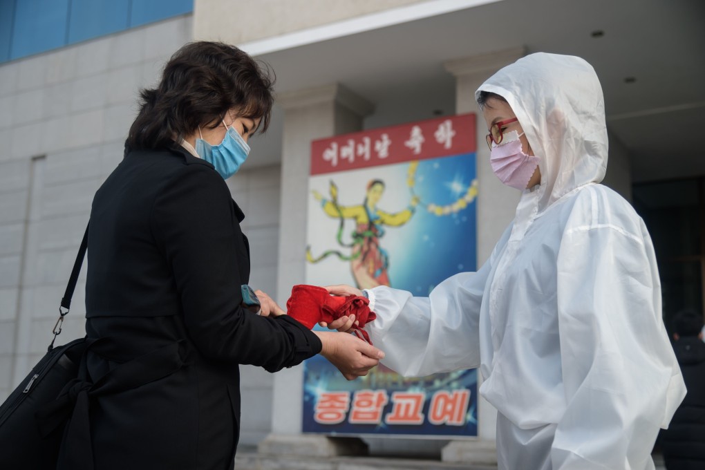 A person undergoes a health check in Pyongyang. File photo: AFP