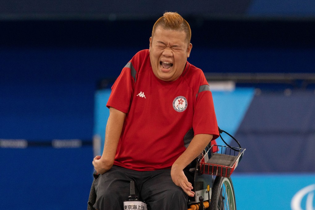 Hong Kong's Leung Yuk-wing in his Tokyo 2020 Paralympic Games mixed individual BC4 bronze medal play-off game at the Tokyo Gymnastics Centre in Japan in August. Photos: Hong Kong Paralympic Committee