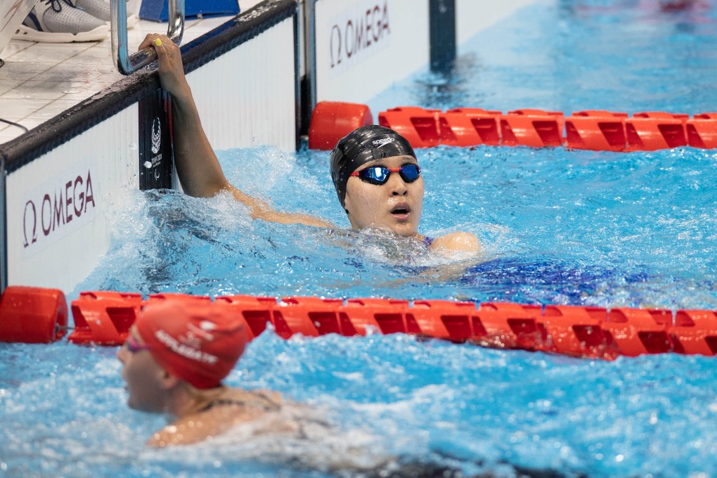 Hong Kong's Chan Yui-lam finishes first in the women's 100m butterfly (S14) heat 1 at the Tokyo 2020 Paralympic Games in the Tokyo Aquatics Centre in August. Photo: Hong Kong Paralympic Committee