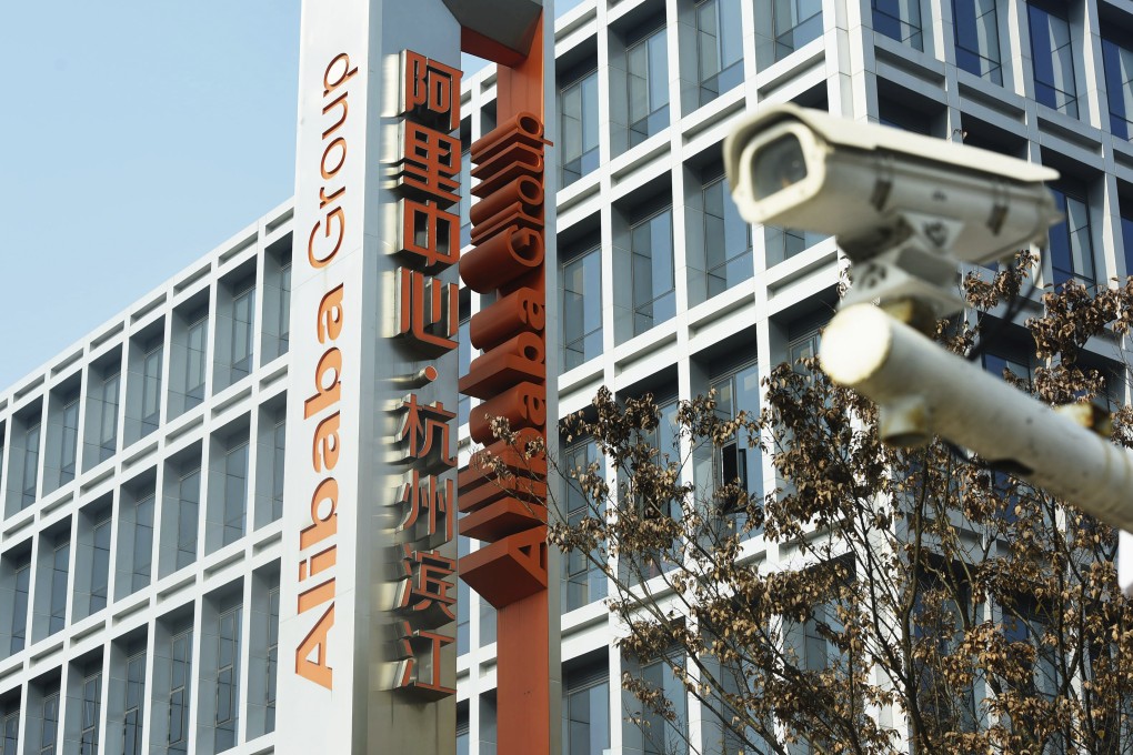Alibaba’s logo seen at the company's headquarters in Hangzhou, the provincial capital of Zhejiang. Photo: Chinatopix via AP